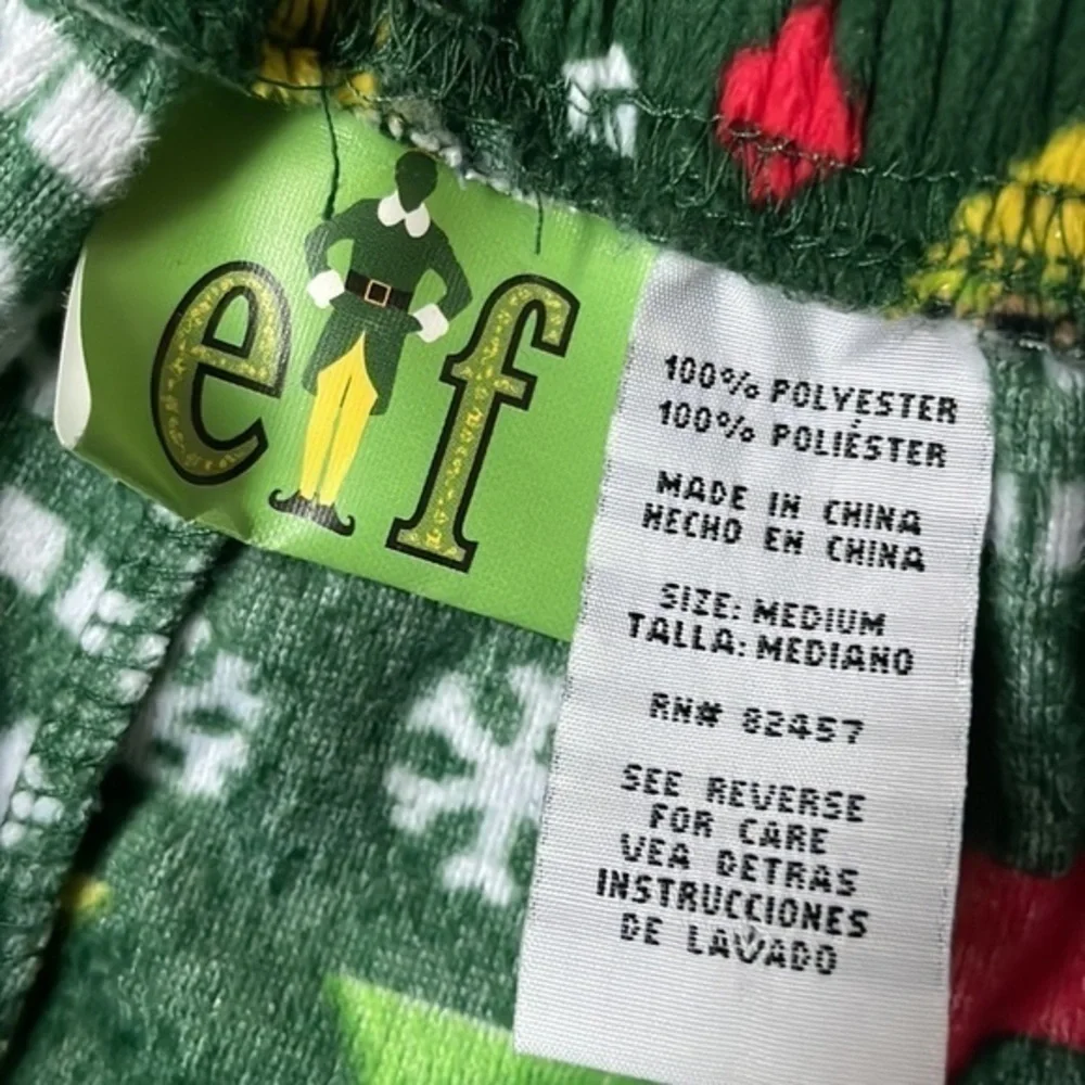 Elf pajama pajama bottoms, size medium, 100% polyester super soft new